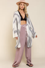 Load image into Gallery viewer, Hand Dip Dye Tie Dye Summer Kimono Cardigan Ivory and Gray by Pol