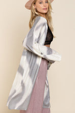 Load image into Gallery viewer, Hand Dip Dye Tie Dye Summer Kimono Cardigan Ivory and Gray by Pol