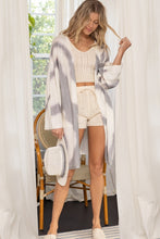 Load image into Gallery viewer, Hand Dip Dye Tie Dye Summer Kimono Cardigan Ivory and Gray by Pol