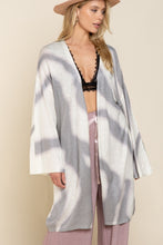Load image into Gallery viewer, Hand Dip Dye Tie Dye Summer Kimono Cardigan Ivory and Gray by Pol