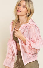 Load image into Gallery viewer, POL Pink Ruffle Hooded Lightweight Jacket from King Kouture Small Medium Large