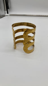 Hammered Textured Brass Cuff Bracelet