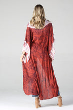 Load image into Gallery viewer, Red White Tie Dye Kimono (Yukata)
