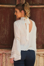 Load image into Gallery viewer, Boho Ivory Voile Shirt Kimono Sleeves
