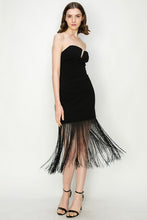 Load image into Gallery viewer, Black Fringe Bodycon Dress by Ina
