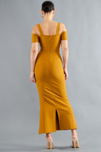 Load image into Gallery viewer, Golden Bodycon Dress @The King Kouture with Cutouts
