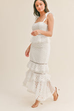 Load image into Gallery viewer, White Eyelet Dress Maxi Dress with High Low Hem Spring/Summer 2023
