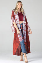 Load image into Gallery viewer, Red White Tie Dye Kimono (Yukata)
