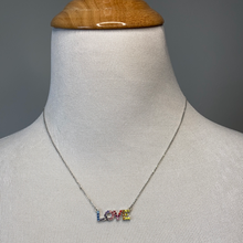 Load image into Gallery viewer, Rainbow Love Necklace Colorful Rhinestones
