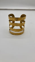 Load image into Gallery viewer, Hammered Textured Brass Cuff Bracelet
