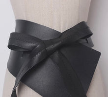 Load image into Gallery viewer, Vegan Leather Asymmetrical Black Obi
