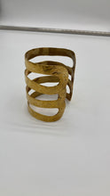 Load image into Gallery viewer, Hammered Textured Brass Cuff Bracelet
