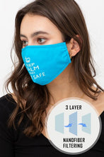 Load image into Gallery viewer, Keep Calm Stay Safe Cotton Adjustable Face Mask
