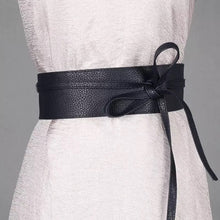 Load image into Gallery viewer, Vegan PU Leather Obi Wrap Belt  Black, Brown, Gold One Size
