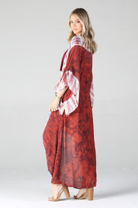 Red White Tie Dye Kimono (Yukata)