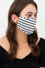 Load image into Gallery viewer, Black/White Cotton Adjustable Washable Face Masks Filter Pocket
