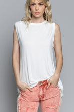 Load image into Gallery viewer, POL White Sleeves T-Shirt Tank Top Side Slits
