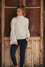 Load image into Gallery viewer, Boho Ivory Voile Shirt Kimono Sleeves
